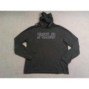 Polo Ralph Lauren Long Sleeve Hooded Shirt Mens Large Gray